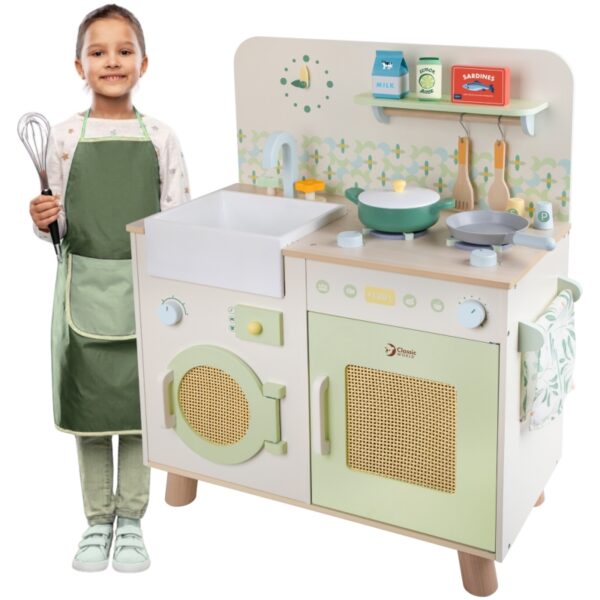 2511202569259b1dea16f.jpeg CLASSIC WORLD Drewniana Kuchnia XXL Wielofunkcyjna z Pralką i Akcesoriami