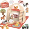 2511202569259bd0ed58c.jpeg TOOKY TOY Drewniana Składana Farma w Walizce ze Zwierzątkami