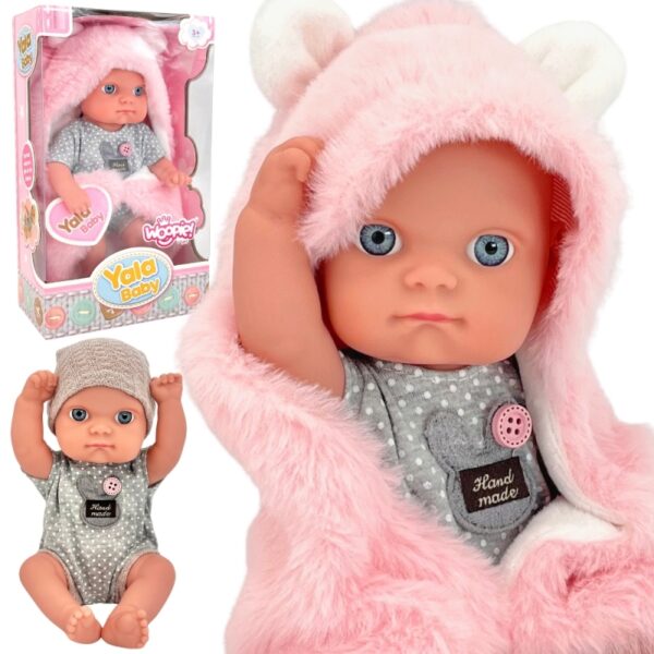 2511202569259c4413212.jpeg WOOPIE ROYAL Pierwsza Lalka Bobas z Kocykiem Króliczkiem 23 cm