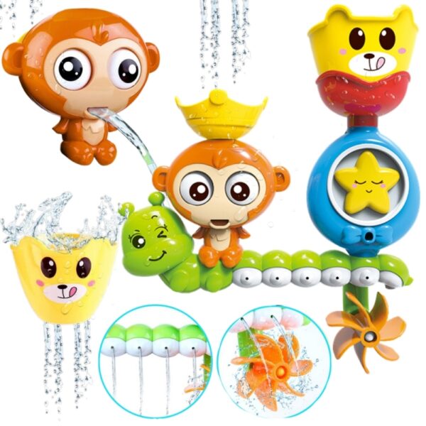 2511202569259dadad5fa.jpeg WOOPIE BABY Zabawka Wodna do Kąpieli Małpka + Kubeczek