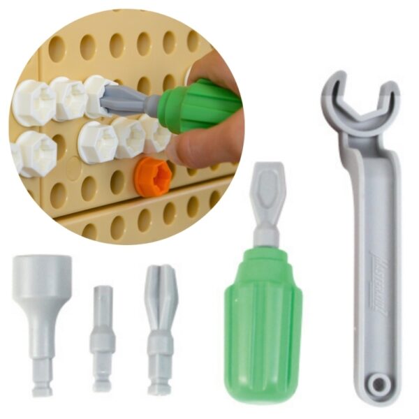 2511202569259e23d45fc.jpeg MASTERKIDZ Ręczne Narzędzia 6 Elementów Śrubokręt Klucz - Tablica Naukowo-Edukacyjna STEM