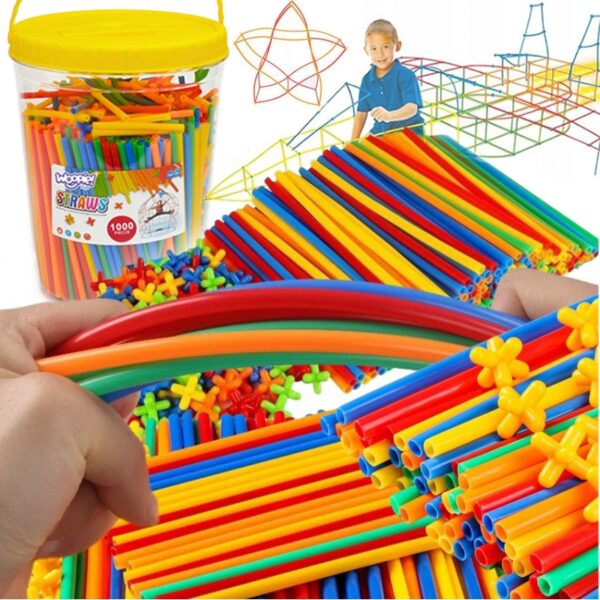 251120256925a1b46d75b.jpeg WOOPIE Klocki Konstrukcyjne Kolorowe Słomki 1000 el.