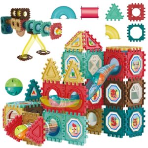 WOOPIE Klocki Konstrukcyjne 3D Zestaw Edukacyjny Tor Kulkowy Kulodrom Wafle 228el.