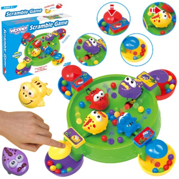 251120256925a27456ce2.jpeg WOOPIE Gra Zręcznościowa Planszowa GŁODNE WESOŁE ŻABKI I KROKODYLKI 3+