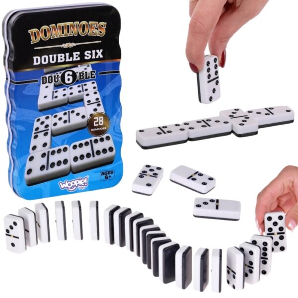 251120256925a4249a655.jpeg WOOPIE Domino Klasyczna Gra Logiczna 28 Kostek