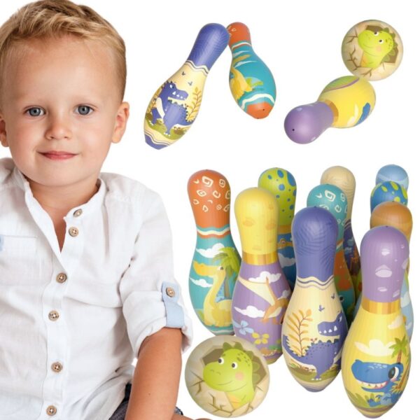 251120256925a4470b2f3.jpeg WOOPIE Gra Zręcznościowa Kręgle Miękkie Soft Dinozaury Zestaw 12el.