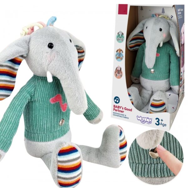 251120256925a4b53c6c1.jpeg WOOPIE Interaktywny Słonik Przytulanka z Dźwiękiem i Światłem