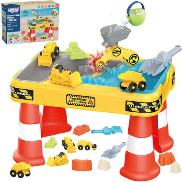 251120256925ae5877990.jpeg WOOPIE Stolik Wodny 2w1 Piaskownica Plac Budowy + 4 Autka 12el.