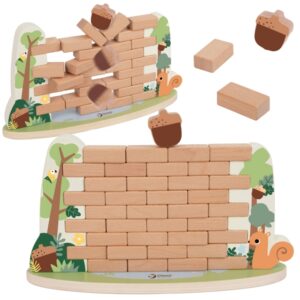 251120256925b80809de3.jpeg CLASSIC WORLD Drewniany Pchacz Chodzik Kameleon z Klockami