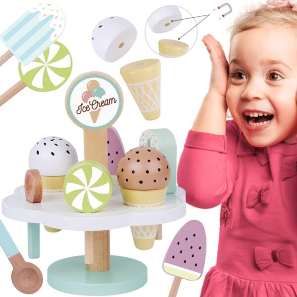 251120256925b87752a55.jpeg TOOKY TOY Drewniane Lody Magnetyczne na Stojaku