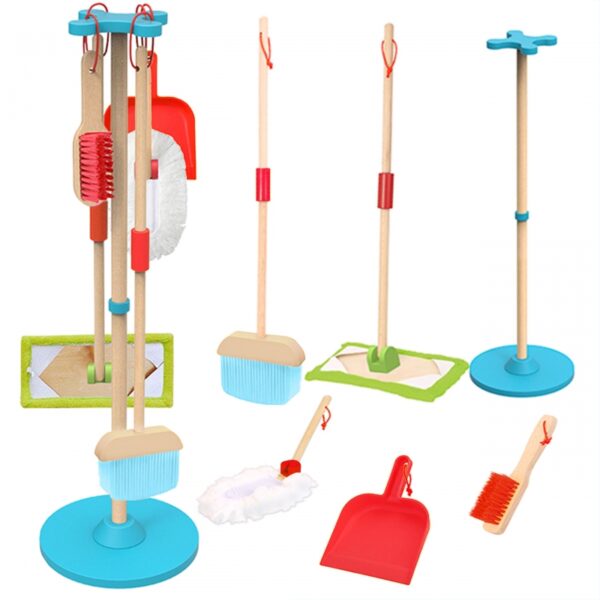 251120256925b877d8f9e.jpeg TOOKY TOY Drewniany Zestaw do Sprzątania dla Dzieci 6 el.