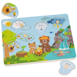 VIGA PolarB Sorter Kształtów Zegar nawlekanka Montessori