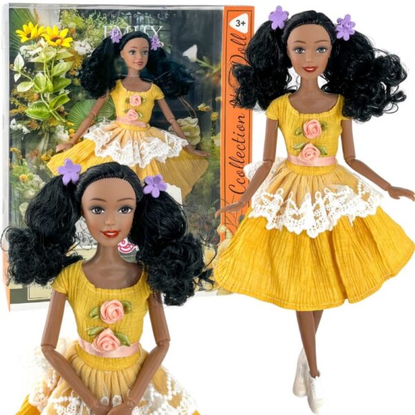 0412202569317d2ad65ef.jpeg WOOPIE ROYAL Lalka Emi 32 cm Modny Strój i Piękne Czarne Włosy