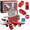 041220256931815a79435.jpeg WOOPIE Samolot Rozkładany Transporter Straż Pożarna z 3 Autami Strażackimi Zestaw XL Znaki Drogowe