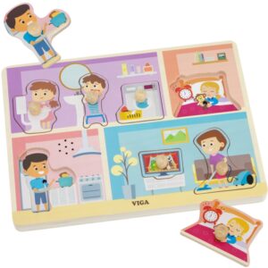 VIGA PolarB Sorter Kształtów Zegar nawlekanka Montessori