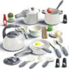 WOOPIE Zestaw Małego Kucharza Garnki Patelnia Czajnik Biały 32el.
