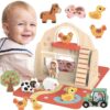 010120266956fbbb9b2a0.jpeg TOOKY TOY Drewniana Składana Farma w Walizce ze Zwierzątkami