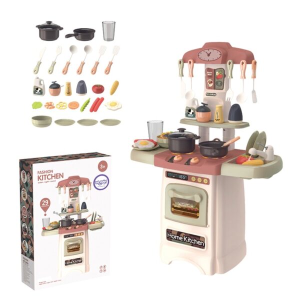 30012026697c56b7eaef4.jpeg WOOPIE Modna Kuchnia z Obiegiem Wody Palnik Światło Dźwięk + 29 Akc.