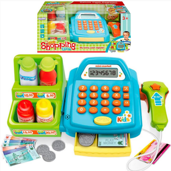 30012026697c59539af44.png WOOPIE Kasa Sklepowa z Półką i Akcesoriami