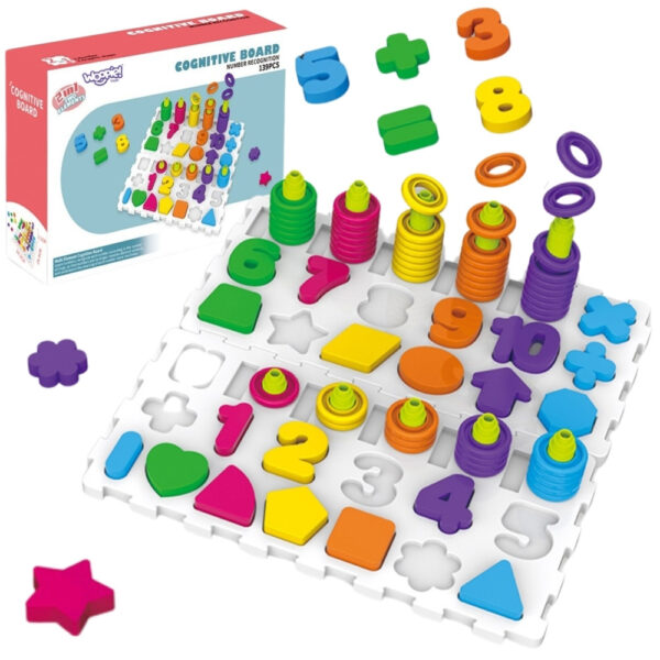 30012026697c5be1dfdfb.jpeg WOOPIE Układanka Montessori Sorter Trening Mózgu Literki Cyferki 139 el