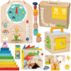 30012026697c5d3a843e3.jpeg Tooky Toy Edukacyjne Pudełko Montessori Układanka Liczydło Tablica Pogody 6w1 od 3 Lat