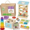 30012026697c5d8271cbe.jpeg WOOPIE GREEN Pudełko Box 6w1 13-15m Montessori Edukacyjne Sensoryczne FSC