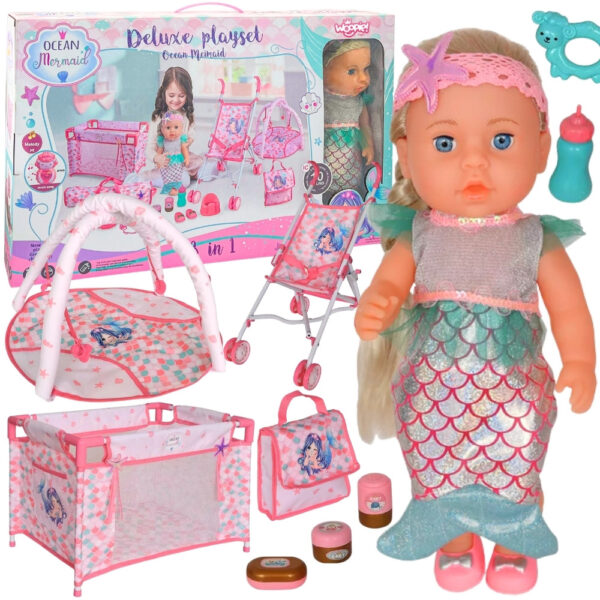 30012026697c5def87413.jpeg WOOPIE ROYAL Lalka Bobas 36 cm Syrenka Interaktywna Zestaw XXL Opiekunka 18w1