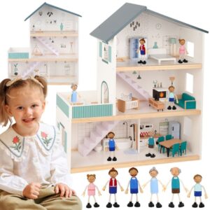 TOOKY TOY Duża Drewniana Tablica Manipulacyjna Domek - Centrum Aktywności