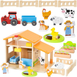 TOOKY TOY Dźwig Portowy Drewniany Zestaw