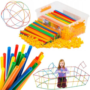 WOOPIE Klocki Konstrukcyjne 3D Zestaw Edukacyjny Tor Kulkowy Kulodrom Wafle 228el.