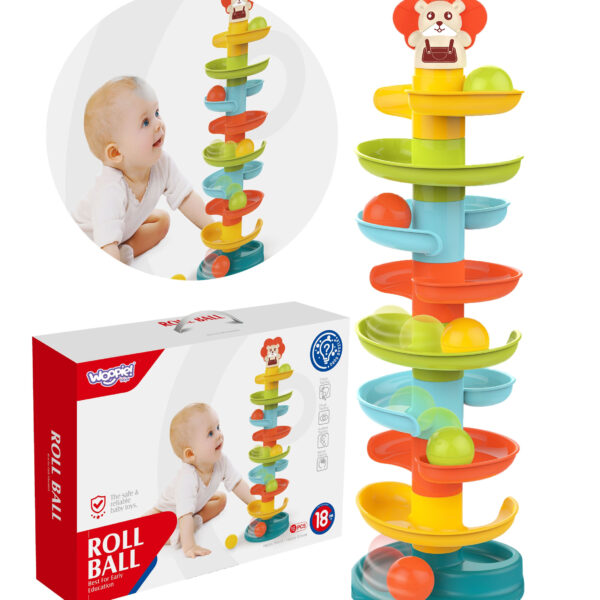 WOOPIE BABY Kulodrom Tor Kulkowy Zestaw Spirala + 6 Kulek