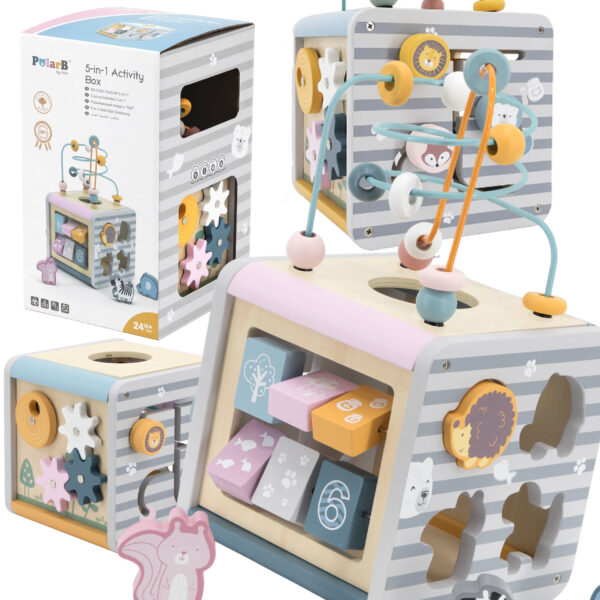 30012026697c6a94bd98f.jpeg VIGA PolarB Activity Box Drewniane Edukacyjne Centrum Gier 5w1 kostka