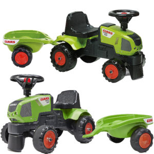 FALK Traktor Valtra Bordowy na Pedały z Przyczepką i Łyżką od 3 Lat