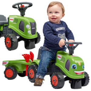 FALK Traktor Valtra Bordowy na Pedały z Przyczepką i Łyżką od 3 Lat