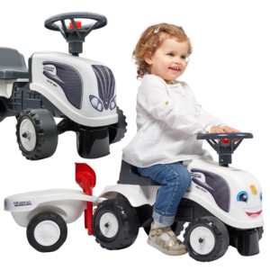 FALK Traktor Valtra Bordowy na Pedały z Przyczepką i Łyżką od 3 Lat