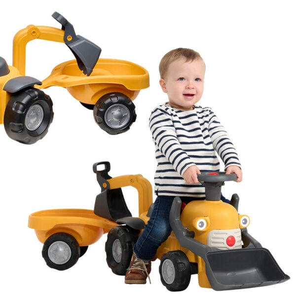 30012026697c6e5672ee2.jpeg FALK Chodzik Jeździk Koparka Marcel z Przyczepką