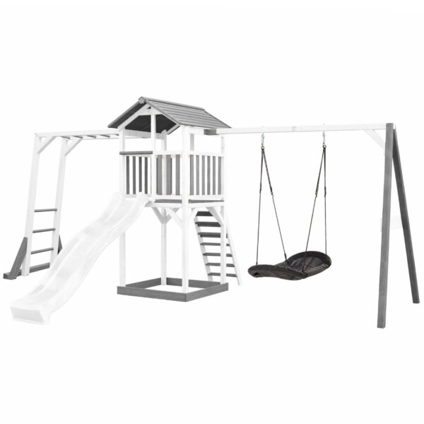 AXI Plac Zabaw Drewniany Wieża z Huśtawką Drabinki Wspinaczkowe Zjeżdżalnia XXL