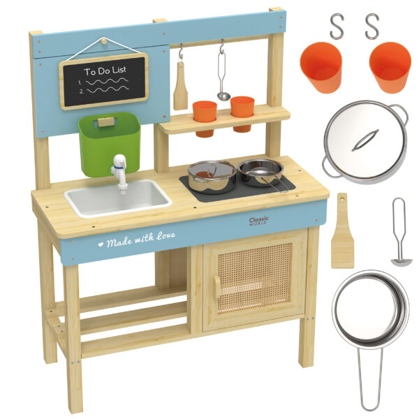 30012026697c75a77a6c7.jpeg CLASSIC WORLD Drewniana Kuchnia Ogrodowa Błotna XXL z Akcesoriami