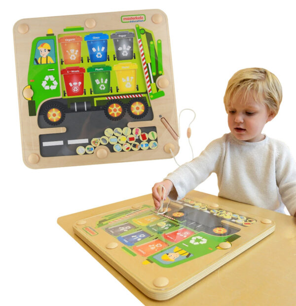 30012026697c771048c79.jpeg MASTERKIDZ Tablica Magnetyczna Segregowanie Odpadów Ciężarówka do Recyklingu Montessori