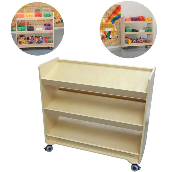 MASTERKIDZ Regał na Kółka - 3 Półki Na Akcesoria Do Tablicy STEM 800H x 800L