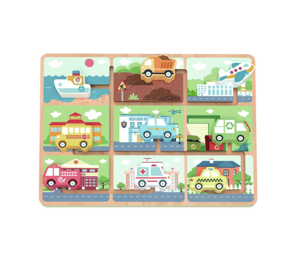 30012026697c7a146c709.jpeg TOOKY TOY Labirynt Drewniany Pojazdy Układanka