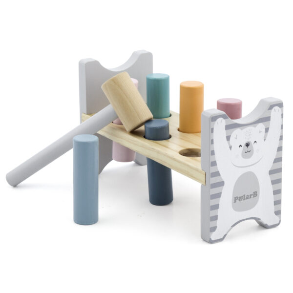 VIGA PolarB Drewniana Ławeczka Przebijanka Wbijanka z Młotkiem - Montessori