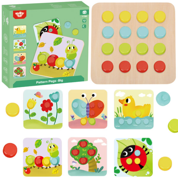 TOOKY TOY Układanka Klocki dla Dzieci Zwierzęta Dopasuj Nauka Kształtów Kolorów + Plansze