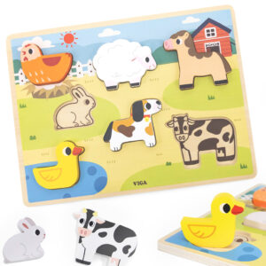 VIGA Drewniane Puzzle Układanka 24 el. Kosmiczna Przygoda