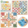 WOOPIE GREEN Gry Planszowe Logiczne 2w1 Ludo Chińczyk + Węże i Drabiny