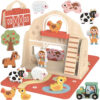 TOOKY TOY Drewniana Składana Farma w Walizce ze Zwierzątkami