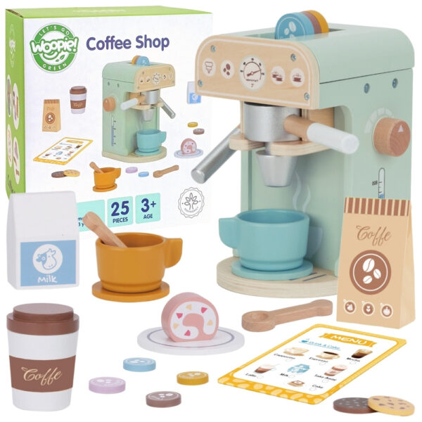 WOOPIE GREEN Drewniany Ekspres do Kawy Cukiernia Barista 25 el.