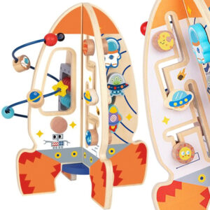 TOOKY TOY Duża Drewniana Tablica Manipulacyjna Domek - Centrum Aktywności