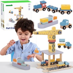 VIGA PolarB Drewniana laweta z samochodzikami Montessori